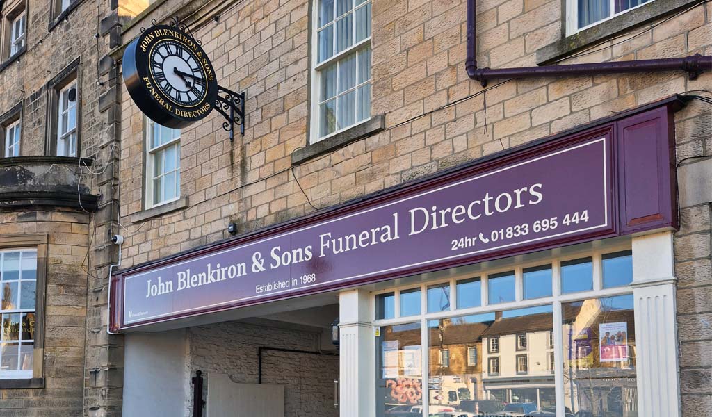 The outside of John Blenkiron & Sons Barnard Castle branch.